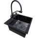 Комплект кухонной мойки Kraft HM 50х50 NANO BLACK PVD (3.0/1.0 мм) DEKOR S3572 фото 11