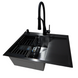 Комплект кухонної мийки Kraft NANO BLACK PVD HS 65х48 (3.0/1.0 мм) S4988 фото 1