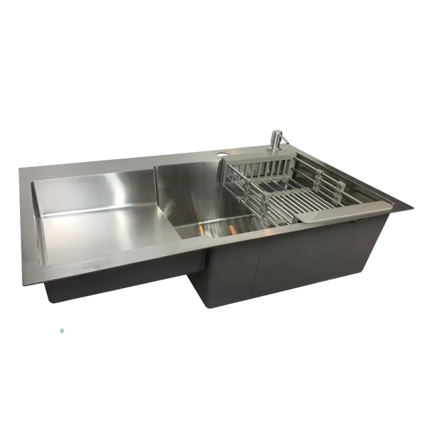 Кухонна мийка Kraft Handmade HM78х48 AR satin(3.0/1.0 мм) крило зліва S7322 фото