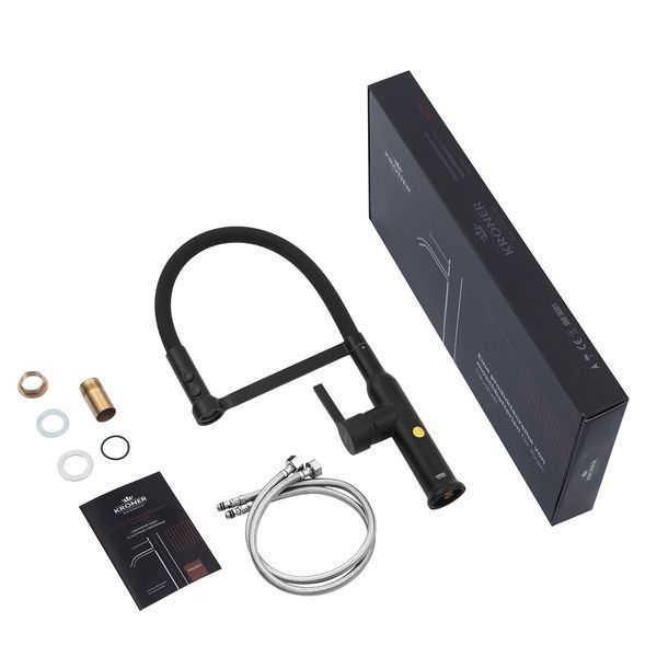 Комплект кухонної мийки Kraft KRF 60х45HM PVD (3.0/1.0 мм) DEKOR S4939 фото