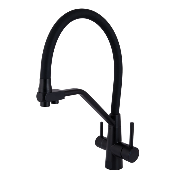 Комплект кухонної мийки Kraft HM 50х50 NANO BLACK (DECOR) PVD (3.0/1.0 мм) S4839 фото