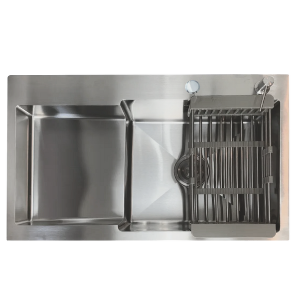 Кухонна мийка Kraft Handmade HM78х48 AR satin(3.0/1.0 мм) крило зліва S7322 фото