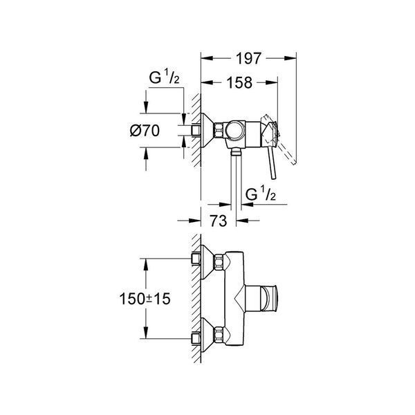 Змішувач для душу Grohe BauClassic 32867000 CV032466 фото