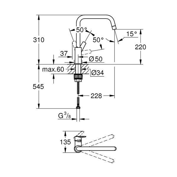 Змішувач для кухні Grohe QuickFix Start 30470000 CV036247 фото