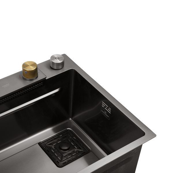 Кухонна мийка Kroner KRP Schwarze - SET7545HM PVD (3.0/0.8 мм) CV033382 фото
