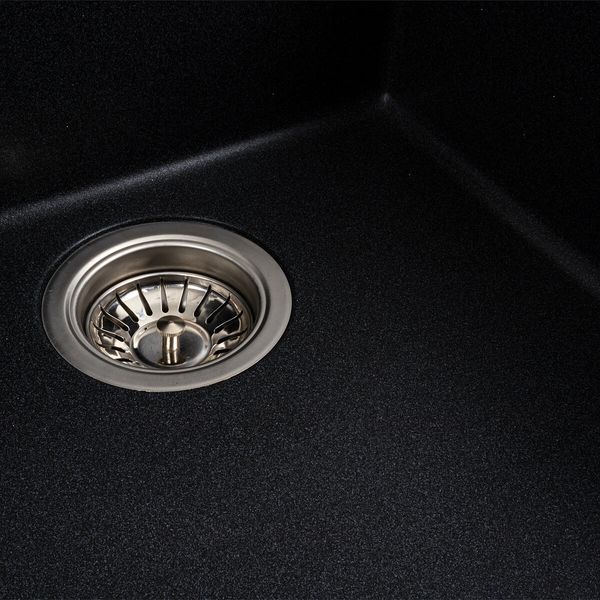 Гранітна мийка для кухні Platinum 4040 RUBA матовий карбон 41642 фото