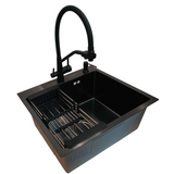 Кухонная мойка Kraft HM 50х50 NANO BLACK PVD (3.0/1.0 мм) S3574 фото