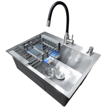 Комплект кухонної мийки Kraft KRF 6045 DECOR (3.0/1.0 мм) S4882 фото
