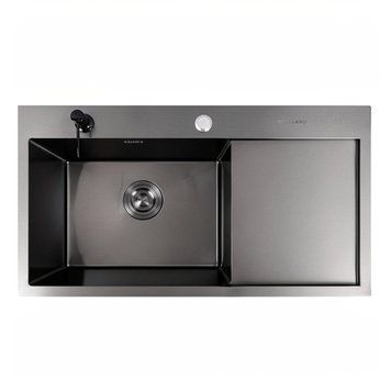 Кухонная мойка PVD черная VALESO CM 78*43 L Handmade (3.0/0.8) 50203 фото