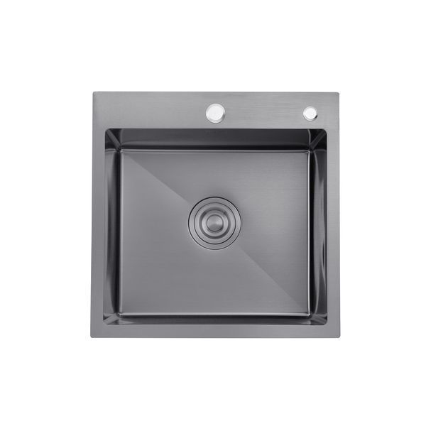 Комплект кухонної мийки Kroner KRP Schwarze - 5050HM PVD (3.0/1.0 мм) S4790 фото