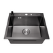 Чорна кухонна мийка 45 см накладна з неіржавкої сталі Nett NВ-5245 1446007713 фото 3
