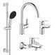 Комплект змішувачів для ванної кімнати і кухні Grohe QuickFix Start Edge UA202501SK CV030625 фото 1