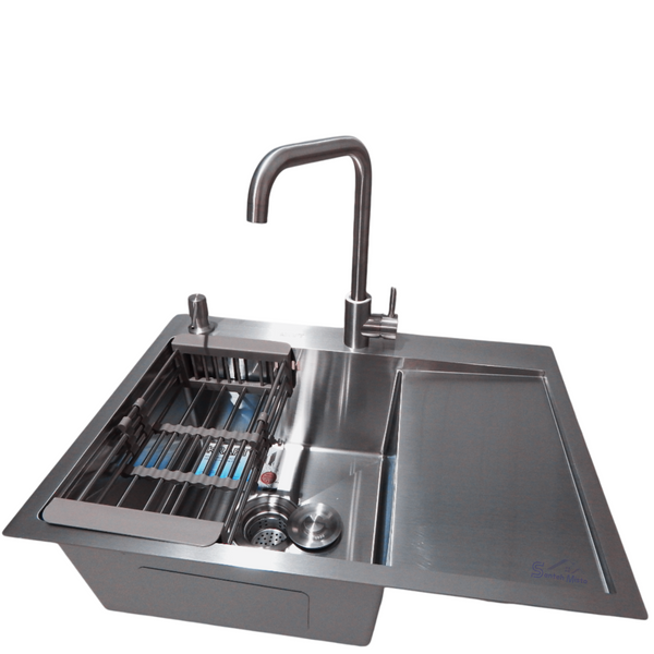 Комплект кухонної мийки Kraft Satin BRS 65х48 (3.0/1.0 мм) S3640 фото