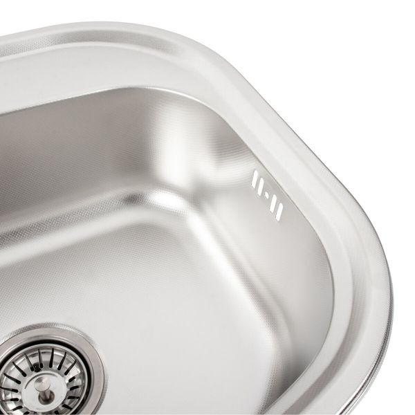 Кухонна мийка з нержавіючої сталі Platinum ДЕКОР 4947 (0,8/180 мм) 11646 фото