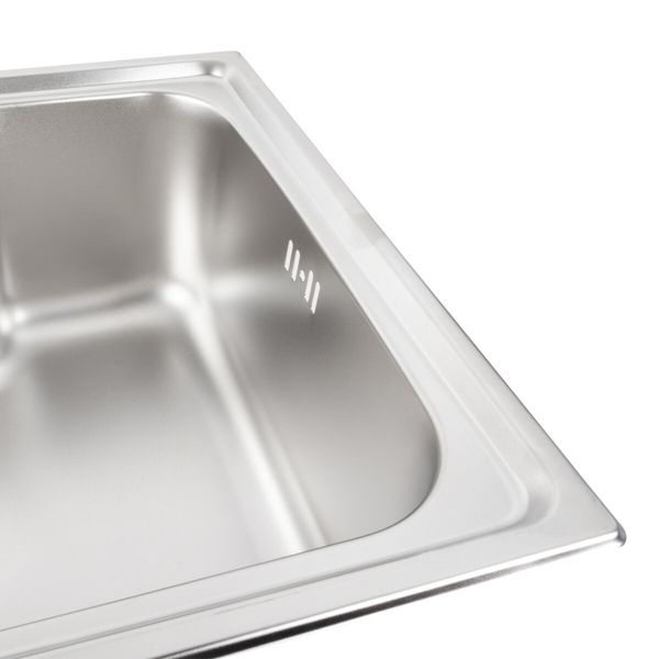 Кухонна мийка з нержавіючої сталі Platinum САТИН 6043 (0,8/180 мм) 11446 фото