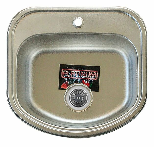 Кухонна мийка з нержавіючої сталі Platinum ДЕКОР 4947 (0,8/180 мм) 11646 фото