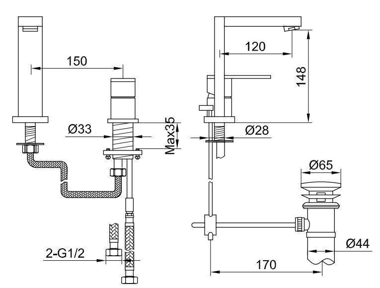 Смеситель для раковины (умывальника) KOHLMAN NEXEN CHROME QB205U фото