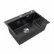 Кухонна мийка Platinum Handmade PVD 650х450х220 чорна (товщина 3.0/1.5 корзина та дозатор в комплекті) 23577 фото 2