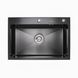 Кухонна мийка Platinum Handmade PVD 650х450х220 чорна (товщина 3.0/1.5 корзина та дозатор в комплекті) 23577 фото 1