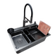 Комплект кухонної мийки Kraft HM 6846 NANO BLACK (3.0/1.0 мм) S5006 фото 1
