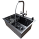 Комплект кухонной мойки Kraft NANO BLACK PVD HS60*45 (3.0/1.0 мм) декор S6080 фото 7