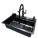 Комплект кухонної мийки Kraft HM 7546 NANO BLACK (3.0/1.0 мм) S3690 фото 9