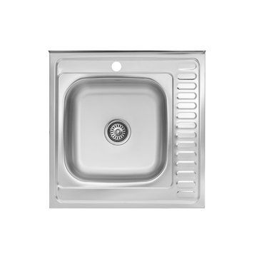 Кухонная мойка накладная Kroner KRP Satin - 6060L (0.6 мм) CV022823 фото