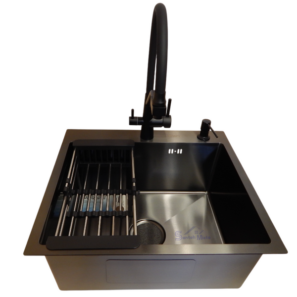 Кухонна мийка Kraft HM 50х50 NANO BLACK PVD (3.0/1.0 мм) S4791 фото