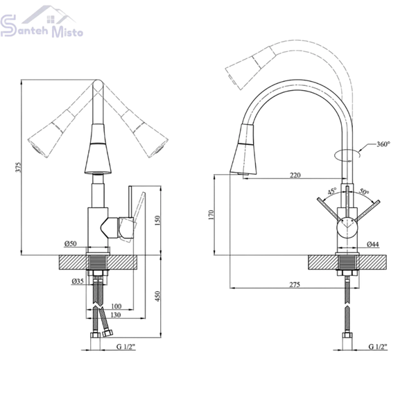 Комплект кухонної мийки KRP Geb&uuml;rstet-6350LHM S4641 фото