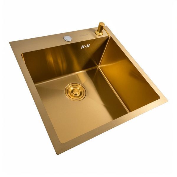 Кухонний комплект: Мийка Valeso Handmade 50x50 PVD Золото + Змішувач Valeso JW449 PVD Золото 52674 фото