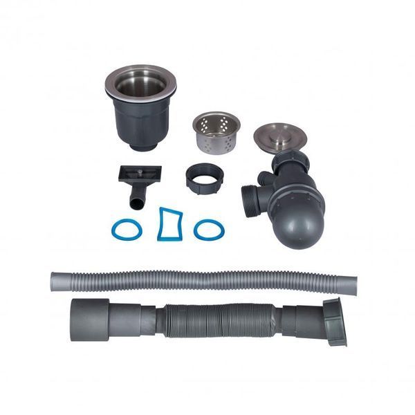 Комплект кухонної мийки Lidz Handmade H6050B Brushed Black PVD 3,0/1,0 мм S4741 фото
