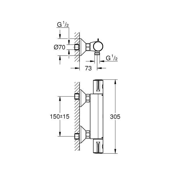 Змішувач термостатичний для душу Grohe Grohtherm 800 34558000 CV030551 фото