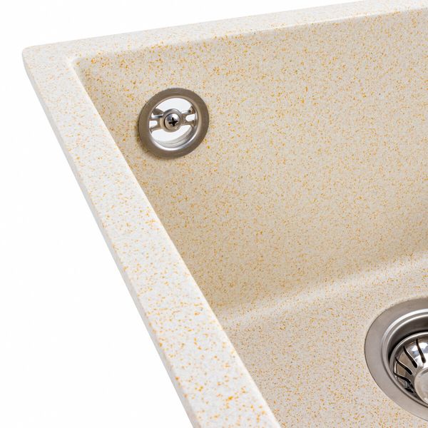 Гранітна мийка для кухні Platinum 4040 RUBA матовий пісок 41644 фото