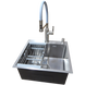 Комплект кухонної мийки Kraft KRF 5050 decor (3.0/1.0 мм)+Змішувач для кухні з гнучким виливом Pllen&oacute; Lazio BLK17 spazzolato S7230 фото 4