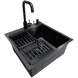 Комплект кухонної мийки Kraft HM 50х50 NANO BLACK PVD (3.0/1.0 мм) декор S3676 фото 10