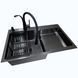 Комплект кухонной мойки Kraft&nbsp;HM&nbsp;NANO BLACK - 7848ALB&nbsp;PVD&nbsp;(3.0/1.0 мм) S5115 фото 7