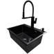 Комплект кухонної мийки Kraft NANO BLACK PVD HS60*45 (3.0/1.0 мм) декор S4941 фото 6