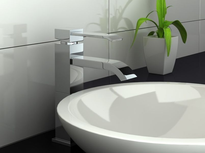 Смеситель для раковины (умывальника) KOHLMAN AXIS CHROME высокий QB170N фото