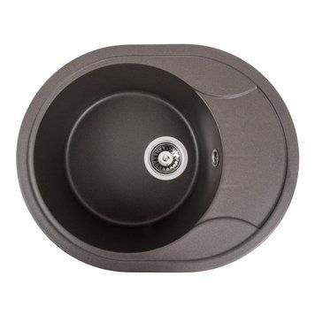 Гранитная мойка для кухни Platinum 5847 ONYX матовая Темная скала 40340 фото