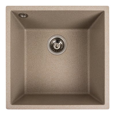 Гранітна мийка для кухні Platinum 4040 RUBA матова сафарі 41645 фото