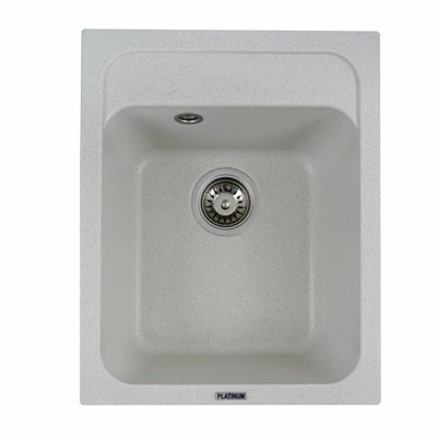 Гранітна мийка для кухні Platinum 4050 KORRADO матова Біла в крапку 3537 фото