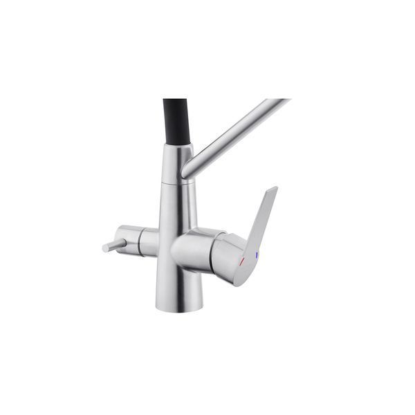 Комплект кухонная мойка Kroner Geb&uuml;rstet-6050HM + смеситель Klassisch-ESG03817BLK + дозатор Spender-016 CVS29786 фото