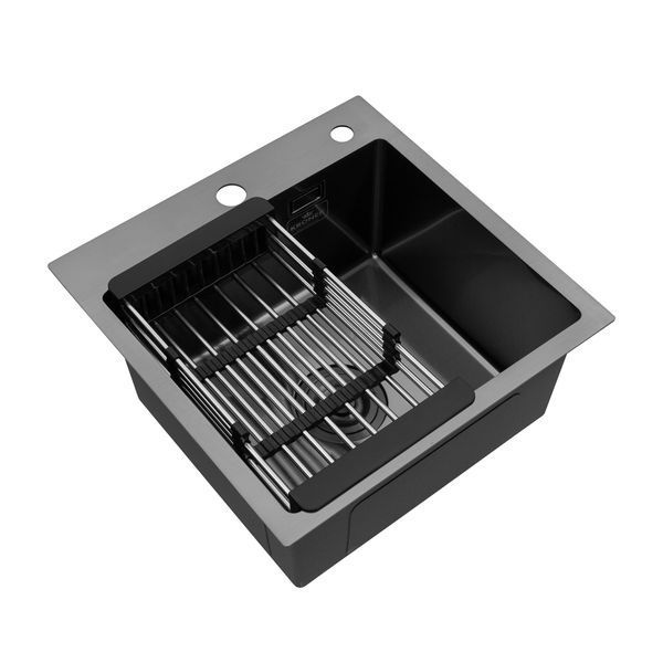 Кухонная мойка Kroner KRP Schwarze - 4545HM PVD (3.0/1.0 мм) CV033856 фото