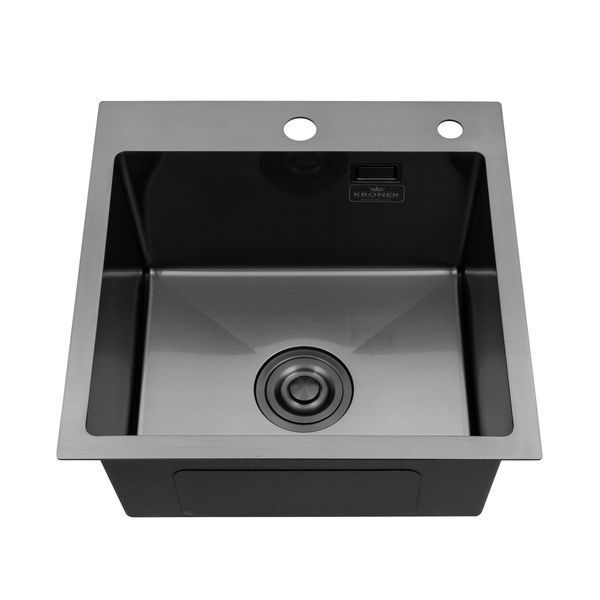 Кухонная мойка Kroner KRP Schwarze - 4545HM PVD (3.0/1.0 мм) CV033856 фото