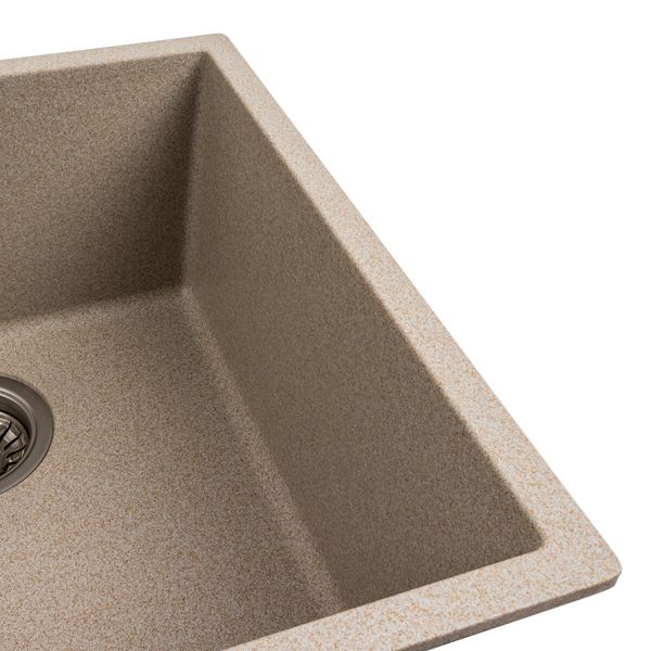 Гранітна мийка для кухні Platinum 4040 RUBA матова сафарі 41645 фото