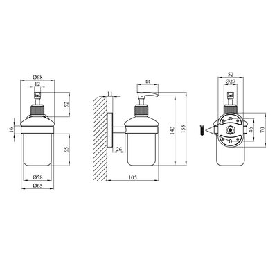 Дозатор для жидкого мыла Kroner KRM Elbe - ACG2927 CV022899 фото