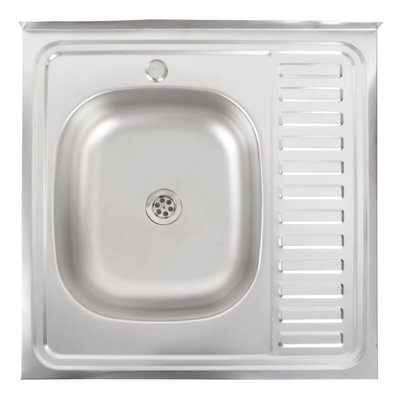 Кухонна мийка з нержавіючої сталі Platinum САТИН 6060 L (0,5/160 мм) 11609 фото