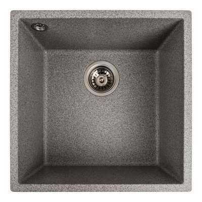 Гранітна мийка для кухні Platinum 4040 RUBA матовий сірий 41646 фото
