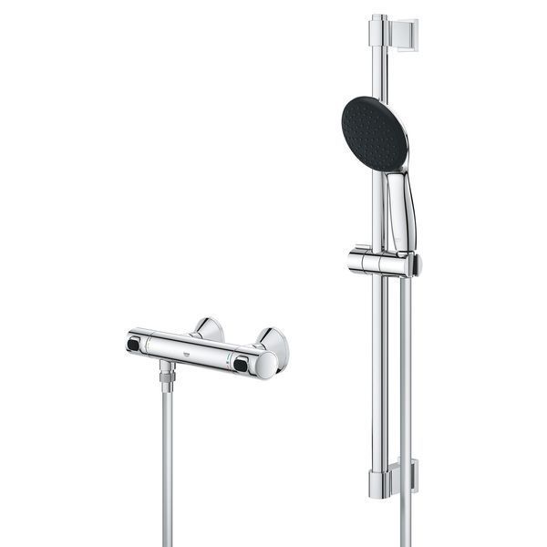 Набор смесителей Grohe Quickfix термостат для душа с душевым гарнитуром Precision Flow THM и смеситель для раковины StartEdge S-Size UA202503TE CV030628 фото