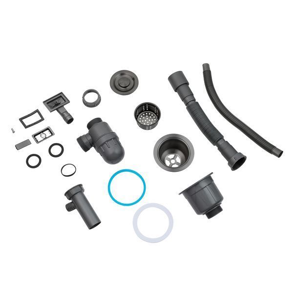 Комплект кухонная мойка Kroner Schwarze-6050HM PVD + смеситель Ersel - GRP03393BLK + дозатор Spender-026 CVS30071 фото